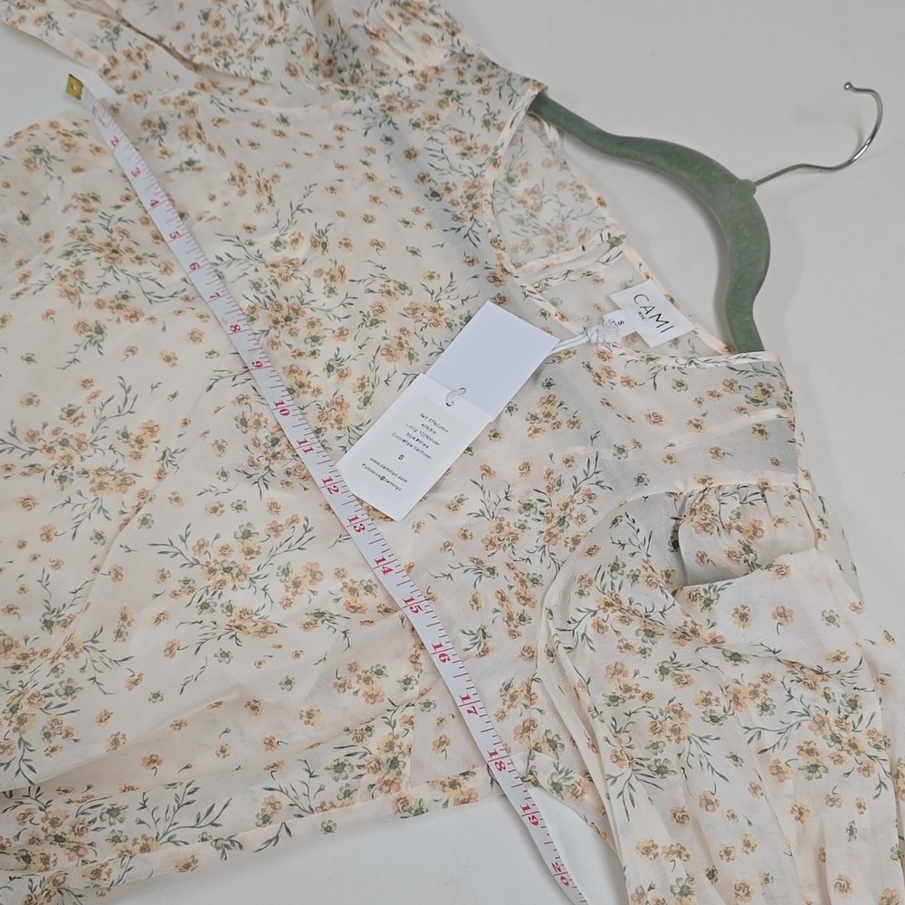 Cami NYC Rhela Cream Floral Puff Sleeve Blouse - Picture 9 of 10
